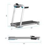 Folding Treadmill Electric Motorized Running Machine 20” Wide Tread Belt w/Incline LCD Display and Cup Holder Easy Assembly