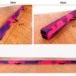 Marfula 6 FT / 8 FT / 9 FT Folding Gymnastics Beam Foam Balance Floor Beam – Extra Firm – Suede Cover – Anti Slip Bottom with Carry Bag for Kids/Adults Home Use (Pink Purple-Camo, 6 FT)