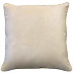 Rodeo Home Joelle Decorative Solid Color Chenille Throw Pillow with 100% Feather Fill Insert for Sofa, Couch, Bed (Cream, 23X23)