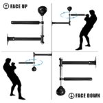 TZUTOGETHER Wall Mount Boxing Speed Trainer, Punching Ball Set with 360° Spinning Reflex Bar, Height Adjustable, Foldable Stacking to Save Space, Suitable for Adult&Kid, Indoors