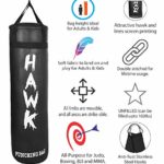 Punching Bag for Boxing Gloves MMA Training Muay Thai Fitness Banana Workout Kickboxing Grappling Karate Heavy Target Bag 4FT UNFILLED (Black)