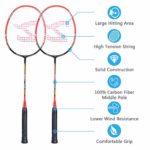 Badminton Racquet?Fostoy Badminton Racket Set-Professional Carbon Fiber Badminton Racket with 3 shuttlecocks and Carrying Bag-Perfect for Adults