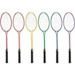 Champion Sports Tempered Steel Twin Shaft Badminton Rackets Set of 6