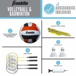 Franklin Sports Volleyball & Badminton Combo Set – Portable Backyard Volleyball & Badminton Net Set – Volleyball, Rackets & Birdie Included – Family, Model:50611, Net Size : 20 Inch x 1. 5 Inch