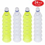 ZZICEN Nylon Badminton Birdie Shuttlecocks Pack of 24, Stable and Sturdy High Speed Badminton Birdies, Training Badminton Shuttlecock for Indoor and Outdoor Sports?Yellow and White?