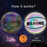 MILACHIC Basketball, Holographic Reflective Glowing Basketball Glow in The Dark Official Size 7/29.5in, Special Indoor-Outdoor Basketball Gifts for Boys, Girls, Men, Women