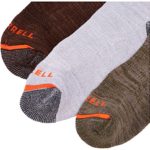 Merrell mens Cushioned Hiker Quarter 3 Pair Casual Sock, Dark Brown, Dark Grey/Light Grey, Olive Green, Medium-Large US