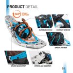 G2 30 Inches Blue Light Weight Snowshoes for Women Men Youth, Set with Tote Bag, Special EVA Padded Ratchet Binding, Heel Lift, Toe Box
