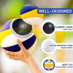 Official Size 5 Volleyball, Soft Waterproof Indoor Outdoor Volleyball for Beach Game Gym Training Pool Play, Great for Beginner, Teenager, Adult