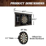 Barrington Billiards Palmer Dartboard Cabinet with LED Lights and Included Accessories,Wood Grain/Black