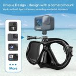 2022 New Snorkeling Gear for Adults, 3 in 1 Snorkel Set Anti-Fog Snorkel Mask with Camera Mount Dry Top Snorkel and Earplugs Professional Diving Mask for Snorkeling Swimming Scuba Diving-Black