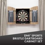 DMI Sports Dublin Bristle Dartboard Cabinet Set – Bristle Dartboard Included