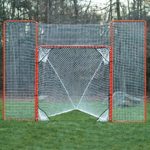 EZGoal Lacrosse Folding Goal with Backstop and Targets, Orange , 6′ x 6′