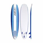 Wavestorm 8ft Classic Surfboard // Foam Wax Free Soft Top Longboard for Adults and Kids of All Levels of Surfing