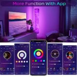 Floor Lamp, Teodute RGB Color Changing Led Lamp, Smart Lamp Alexa APP Control, Modern Floor Lamp with DIY Mode, White Fabric Shade and Music Sync, Standing Lamp for Living Room Bedroom Game Room