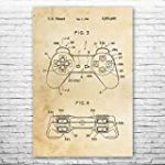 PS1 Controller Poster Print, PS1 Art Print, Controller Blueprint, Video Game Art, Game Designer Gift, Game Room Decor Vintage Paper (16 inch x 20 inch)