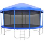 Elitezip Trampoline Canopy Tent Shade Cover with Frame for 16 FT Trampoline 12 Poles Clubhouse Sun Shade Weather Top Cover Roof – Sunshade, Rain and Snow – Not Include Trampoline