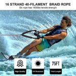 Wakeboard Rope-75ft Water Ski Rope with EVA Handle & Floating,Ski Ropes 4-Section Tow Ropes for Watersports,Kneeboard,River Tube,Snow Tube