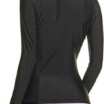 ATHLIO Women’s Full Zip Front Rash Guard, UPF 50+ Long Sleeve Swim Shirts, UV/SPF Sunscreen Wetsuit Swimsuit Top, Full Zip Rashguard Black, X-Large