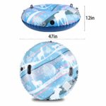 KidsPark Snow Tube 47 Inch Double-Layer Thickened Snow Tubes for Sledding Heavy Duty, Super Large Inflatable Tube Sled for Kids and Adults with Rope