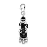 Amore La Vita 925 Sterling Silver 3 D Moveable Enameled Roller Skate Charm Lobster Clasp Necklace Pendant Sport Inline Skating Fine Jewelry For Women Gifts For Her