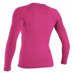 O’Neill UV 50+ Sun Protection Womens Basic Skins Long Sleeve Crew Sun Shirt Rash Guard, Fox Pink, Medium