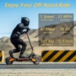 Electric Scooter Adults Powerful 1200W Motor Up to 31 MPH 10.5″ Off Road Tires 52V/18Ah Large Capacity Battery Dual Brake&Shock Absorption System