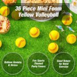 36 Pieces Mini Softball Stress Ball Foam Sports Balls Party Favor Tiny Baseball Toys for Stress Relief, Party Bag Gift Fillers, School Carnival Reward, Ball Games(Yellow)