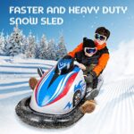 Inflatable Snow Tubes for Sledding Heavy Duty, Snow Sleds for Kids and Adult with Reinforced Handles, Buffering Seat, Pull Rope, Outdoor Winter Toys Snowmobile for Birthday, Thanksgiving, Christmas