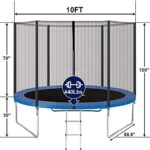 YAKEY Trampoline 10FT 12FT 14FT 15FT Recreational Trampolines with Safety Enclosure Net&Basketball Hoop, ASTM Approved Combo Bounce Outdoor Waterproof Trampoline with Ladder for Kids and Adult