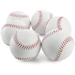 Tebery 6 Pack White Sports Practice Softballs, 12-Inch Official Size and Weight Slowpitch Softball, Unmarked & Leather Covered Training Ball for Games, Practice and Training
