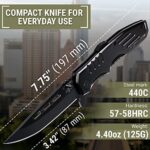 GRAND WAY Spring Assisted Knife – Pocket Folding Knife – Military Style – Boy Scouts Knife – Tactical Knife – Good for Camping Hunting Survival Indoor and Outdoor Activities Mens Gift 6681