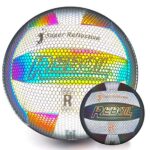REBOIL Holographic Glowing Reflective Volleyball – Waterproof Indoor/Outdoor Volleyball for Pool, Beach. Composite Leather, Official Size 5 Toys for Kids Boys and Girls Play Night Game