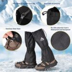 Gaiters for Hiking – Waterproof and Breathable Leg Gaiters for Women and Men Boots, Adjustable Lightweight Shoes Gaiters for Hunting, Hiking, Mountaineering, Snow Gaiters for Hiking Boots (Black)