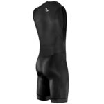 Synergy Triathlon Tri Suit – Men’s Race Sleeveless Trisuit (Black/Black, X-Large)