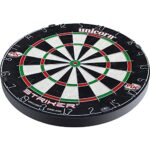 Unicorn Striker Tournament Size, Competition-Quality Bristle Dartboard with SuperSlim Wire Fasteners to Reduce Bounce Outs