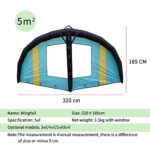Foil Wing Kite Handheld Inflatable Wing Foil Kitesurfing Wingsurfer Kite for Snow Surfing Ski Surfing and has a Backpack, Surf Leash and Repair Kit with Window Design (5m2-Blue foil Wing)