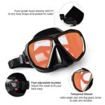 Snorkel Diving Mask, Panoramic HD Swim Mask, Anti-Fog Scuba Diving Goggles, Silicone Skirt Tempered Glass Dive Mask Adult Youth Swim Goggles with Nose Cover for Diving, Snorkeling