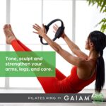 Gaiam Pilates Ring 15″ Fitness Circle – Lightweight & Durable Foam Padded Handles | Flexible Resistance Exercise Equipment for Toning Arms, Thighs/Legs & Core, Black