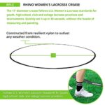 Champion Sports Women’s Lacrosse Crease: Rhino Flex Portable Lacrosse Goal Crease – 17’ Diameter All Weather Crease with Weights, Stakes and Carry Bag