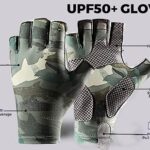 Fenyiti UV Protection Fishing Gloves Fingerless,UPF50+ Sun Protection Gloves Men Women for Outdoors,Kayaking, Hiking, Paddling, Driving, Canoeing, Rowing(Green, X-Large)