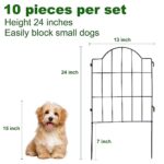 Ganggend Decorative Garden Fence – 10 Pack, 10ft x 24in Rustproof Metal Wire Panel with Ground Stakes for Animal Barrier, Flower Edging & Outdoor Decor, Arched Design