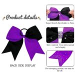 10 PCS 8 Inch Cheer Hair Bows Large Cheerleading Big Hair Bows with Ponytail Holder Hand-made Grosgrain Ribbon Hair Accessories for Teen Girls