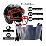 GIKYTEC Football Visor Football Helmet Visor Scratch Resistant UV Block Facial Protection Visor for Youth & Adult (Black)