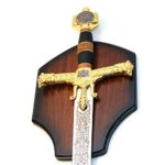 Ace Martial Arts Supply King Solomon Sword w/Star of David with Display Plaque (Gold Handle)