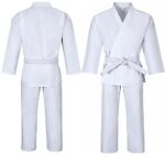 MACS Karate gi Martial Arts Elastic Drawstring Karate Uniform For Kids & Adult Lightweight Student Gi with Free Belt 1 (4’5″-4’8″/80 lbs)