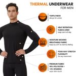 CL convallaria Thermal Underwear for Men, Long Johns Winter Hunting Gear Sport Base Layer Top and Bottom Set Midweight Black L