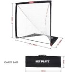 6 x 6 x 6 Feet Lacrosse Goal Fast Install, Fiberglass Frme, Lightweight, Foldable, Portable, Carry Bag Included