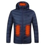 Womens Heated Jacket with 3 Heating Levels Cotton Lightweight Zipper Heating Jacket for Outdoor Hunting Hiking Navy
