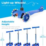Best Choice Products Kids Mini Kick Scooter Toy w/Light-Up Wheels, Height Adjustable T-Bar, Foot Break – Blue